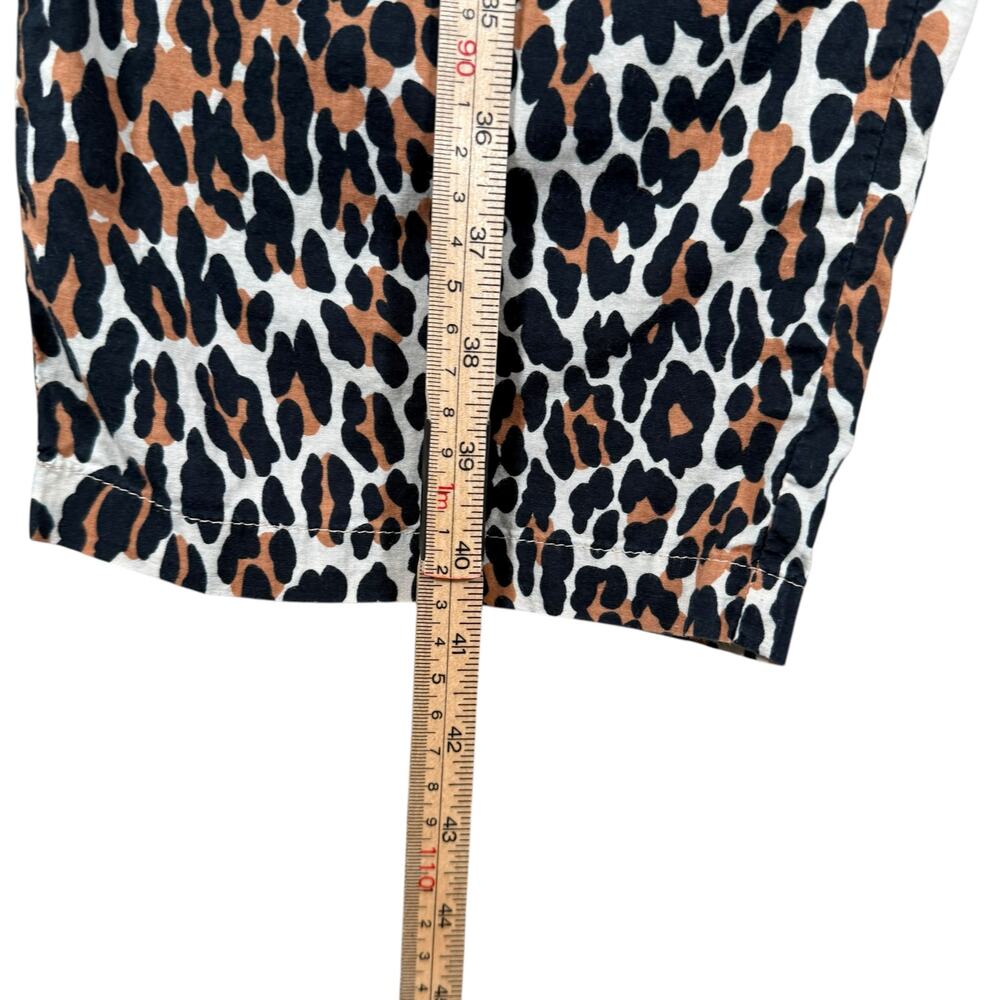 Allison Rhea 100% Cotton Pajama Set Leopard Print Button Top Pants Medium - Picture 11 of 13